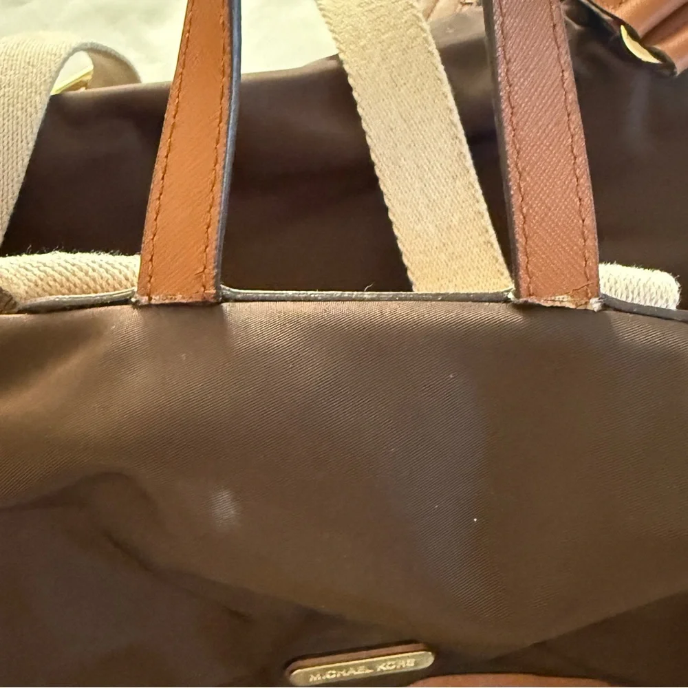 Michael Kors Dark Brown‎ Backpack with Tan Trim